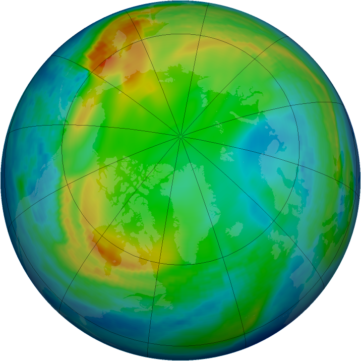 Arctic ozone map for 06 January 1993